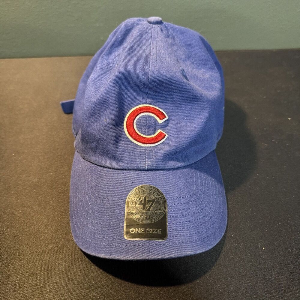 Chicago Cubs 47 Brand Hat Cap Blue Used Strapback